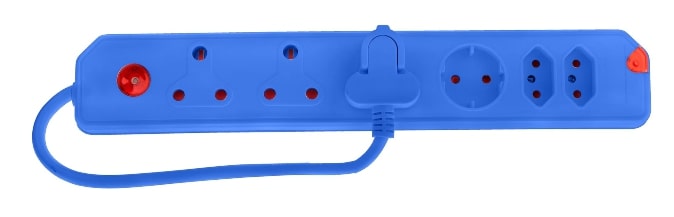MULTIPLUG  6WAY 3X16A,2X5A,1XSCH BLUE