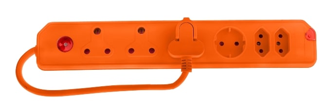MULTIPLUG  6WAY 3X16A,2X5A,1XSCH ORANGE