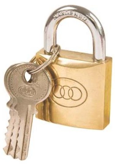 PADLOCK TRI BRASS BOX K/ALIKE 38MM #264
