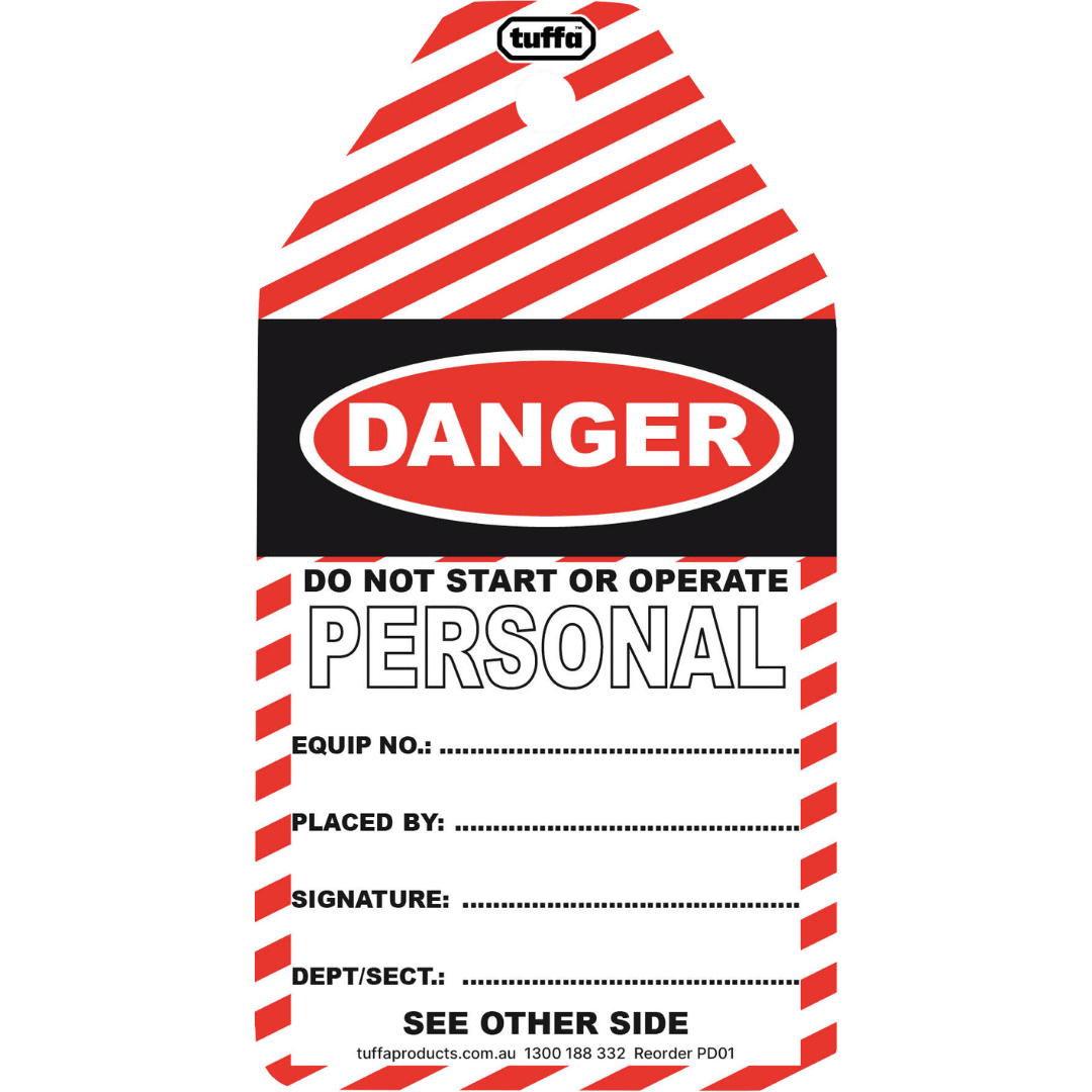 Personal Danger Tags (packs of 100)
