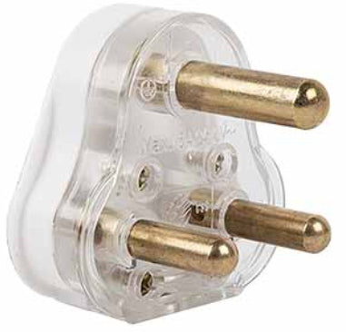 PLUG TOP 16A SOLID BRASS PIN WHITE