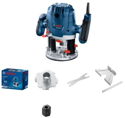 Router 1300 W, plunge depth 55cm, collet 6mm & 1/4"mm