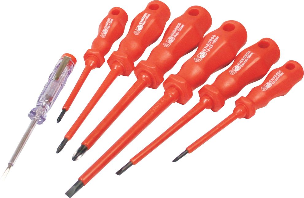 SCREWDRIVER MTS SET 1000V W/TESTER 7PC