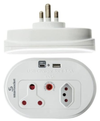 SMARTSOCKET ADAPTOR SURGE 1X16A,1X5A+USB