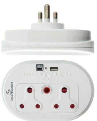 SMARTSOCKET ADAPTOR SURGE (2X16A+USB)