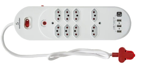 SMARTSOCKET MULTIPLUG 8WAY 5A USBSURGE
