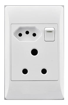 SOCKET E/MATE 2X4 16A+EURO WHITE