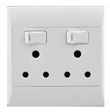 SOCKET E/MATE 4X4 DOUBLE 16A WHITE