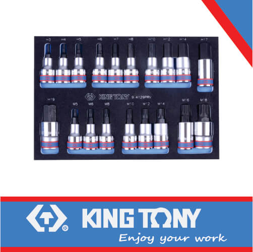 SOCKET SET 1/2″ HEX – TORX & SPLINE BITS 29PC