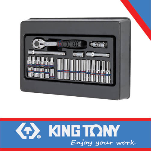 SOCKET SET 1/4″ DEEP AND STANDARD 4-13MM 26PC