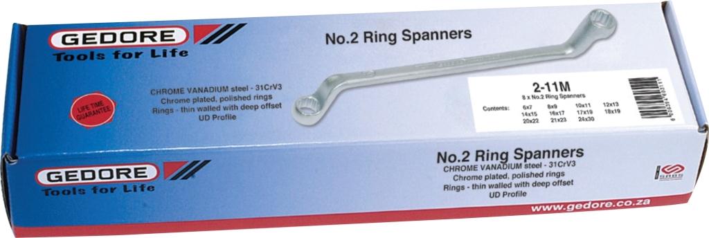 SPANNER GEDORE RING #2 SET 2/ 8M 6-22MM