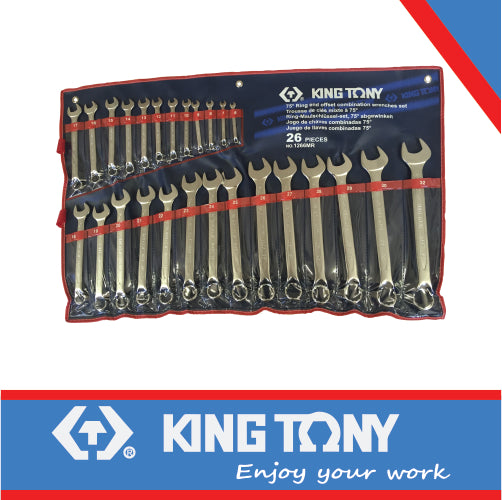 SPANNER SET 26PC COMB 75Â° 6-32MM