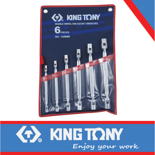 SPANNER SET 6PC DOUBLE SIWIVEL SOCKET 8-19MM