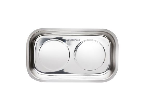Stainless steel tray w.2xmagn. 240x140mm
