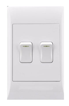 SWITCH E/MATE 2L 1WAY 2X4 WHITE