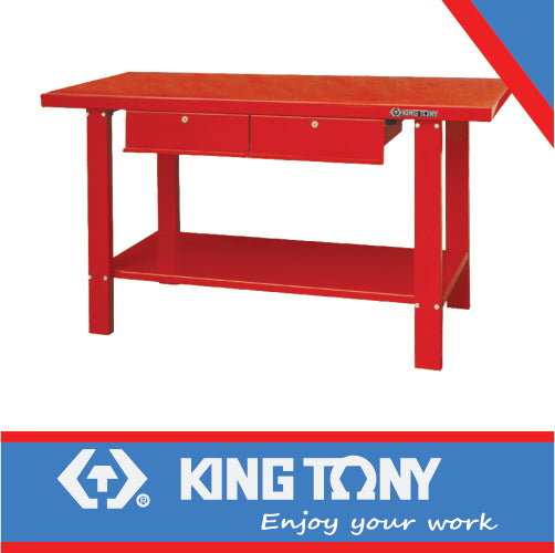 WORKBENCH 2 DRAWER 1500mm RED